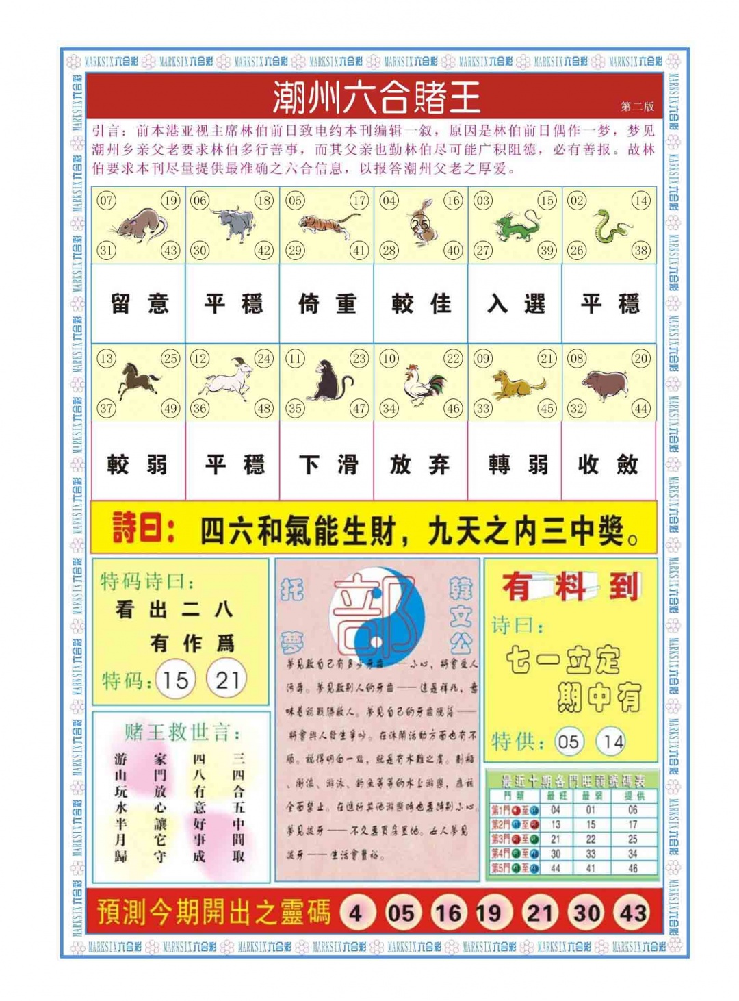 020期潮州六合赌王B[图]