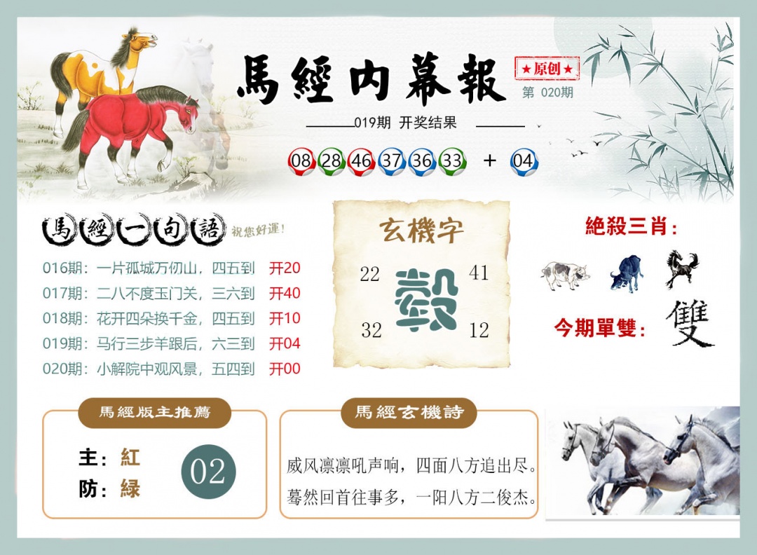 020期马经内幕报[图]